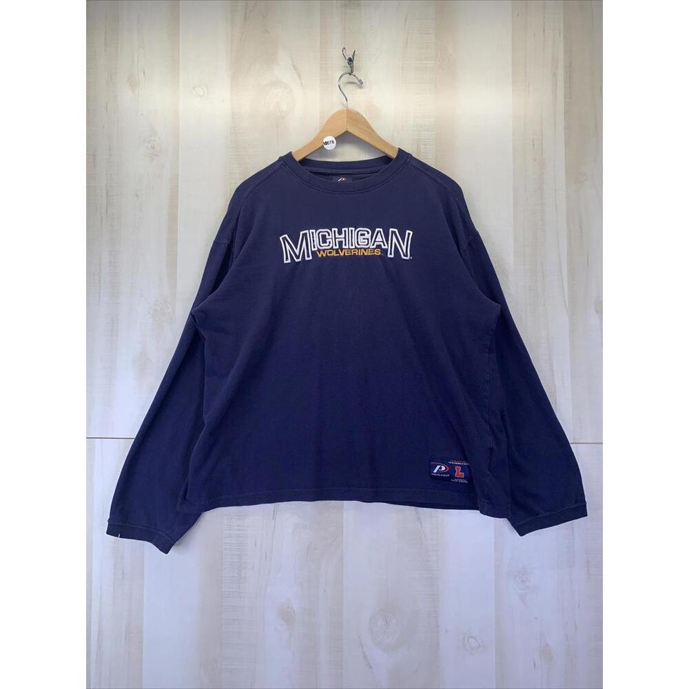 Vintage Pro Player Michigan Wolverines Embroidered Long Sleeve Mens Large-10076